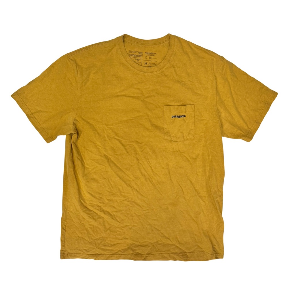 Patagonia Mens Responsibili-Tee Pocket T-Shirt Gold Yellow Large